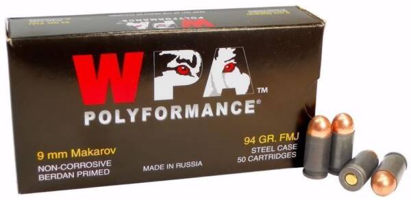 Backorder - Wolf 9x18mm Makarov FMJ 94 Grain 1000 Rounds