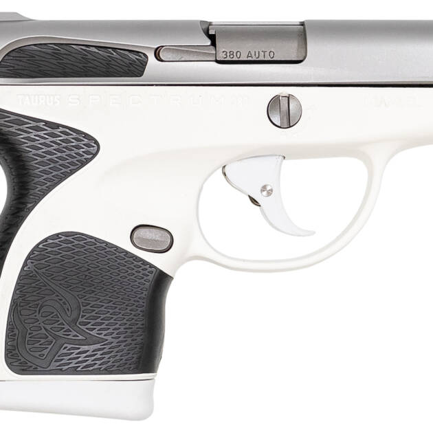 Taurus Spectrum .380 Auto White/Stainless Pistol with Black Grips